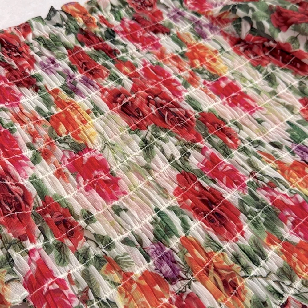 L'Agence | Bexley Off Shoulder Smocked Floral Top White Multi Garden Floral (XS) - Picture 6 of 15